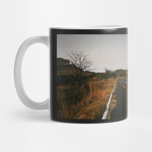 Full Moon Over Tarmac Road in National Park Mug